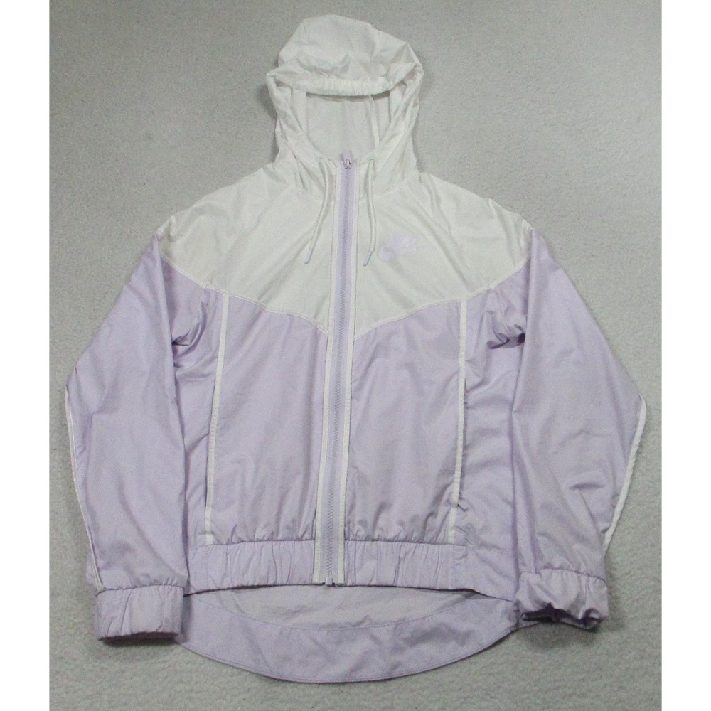 Nike Windrunner Jacket Womens Small Lavender‎ White Hooded Full Zip 883495-509